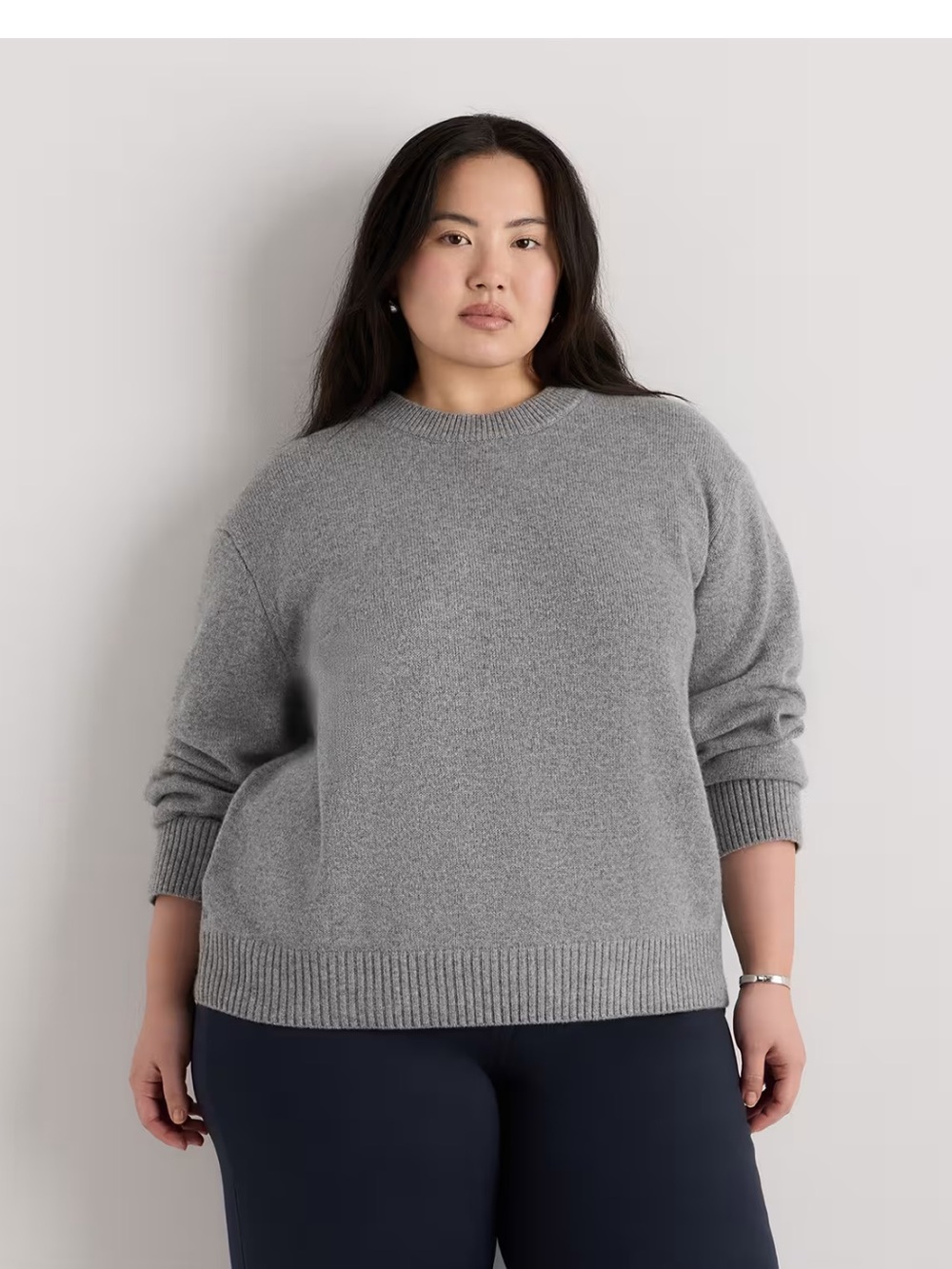 Club Monaco Heather Grey Mongolian Cashmere Crewneck Sweater